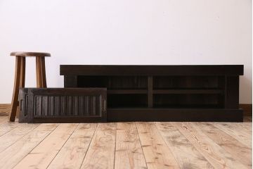 アンティーク家具　明治大正期　四尺　古民具・骨董　水屋箪笥ローボード(テレビ台、キャビネット、収納棚)