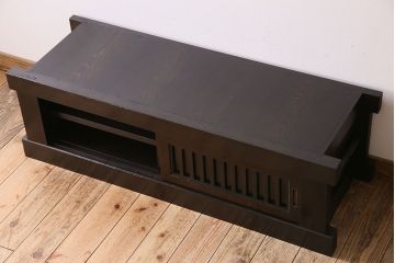 アンティーク家具　明治大正期　四尺　古民具・骨董　水屋箪笥ローボード(テレビ台、キャビネット、収納棚)