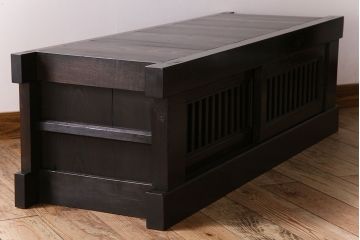 アンティーク家具　明治大正期　四尺　古民具・骨董　水屋箪笥ローボード(テレビ台、キャビネット、収納棚)