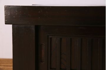 アンティーク家具　明治大正期　四尺　古民具・骨董　水屋箪笥ローボード(テレビ台、キャビネット、収納棚)