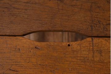 アンティーク雑貨　ナラ材　昭和レトロ　学校のシンプルな角スツール2脚セット(1)