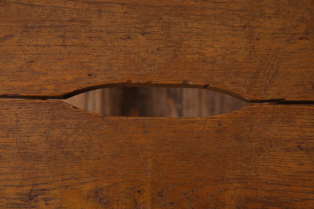 アンティーク雑貨　ナラ材　昭和レトロ　学校のシンプルな角スツール(2)