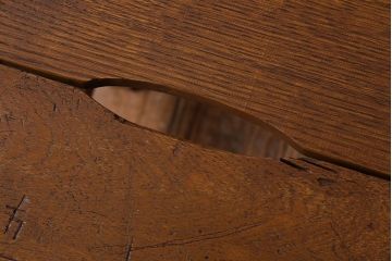 アンティーク雑貨　ナラ材　昭和レトロ　学校のシンプルな角スツール(3)