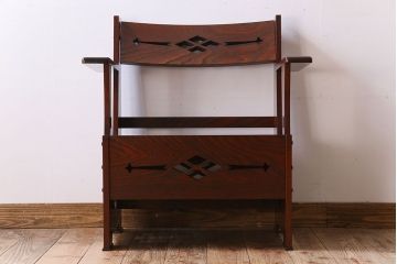 中古　民芸家具風デザイン　座敷椅子(座イス)(2)