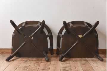 中古　高級品　飛騨産業　PROVINCIAL(プロヴィンシャル・プロビンシャル)　キツツキ　スモーカーズボウ(アームチェア)2脚セット(2)(定価約18万円/1脚)