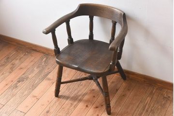 中古　高級品　飛騨産業　PROVINCIAL(プロヴィンシャル・プロビンシャル)　キツツキ　スモーカーズボウ(アームチェア)(2)(定価約18万円)