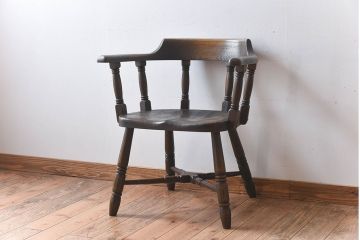 中古 飛騨産業　PROVINCIAL(プロヴィンシャル・プロビンシャル)　キツツキマーク　高級品　スモーカーズボウ(アームチェア)(定価約18万円)