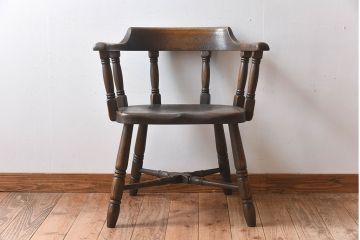 中古 飛騨産業　PROVINCIAL(プロヴィンシャル・プロビンシャル)　キツツキマーク　高級品　スモーカーズボウ(アームチェア)(定価約18万円)