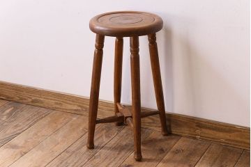レトロ家具　和製アンティーク　シンプルレトロな丸型スツール