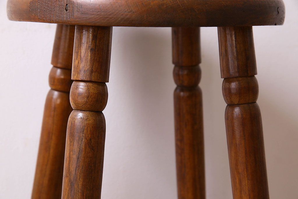 レトロ家具　和製アンティーク　シンプルレトロな丸型スツール