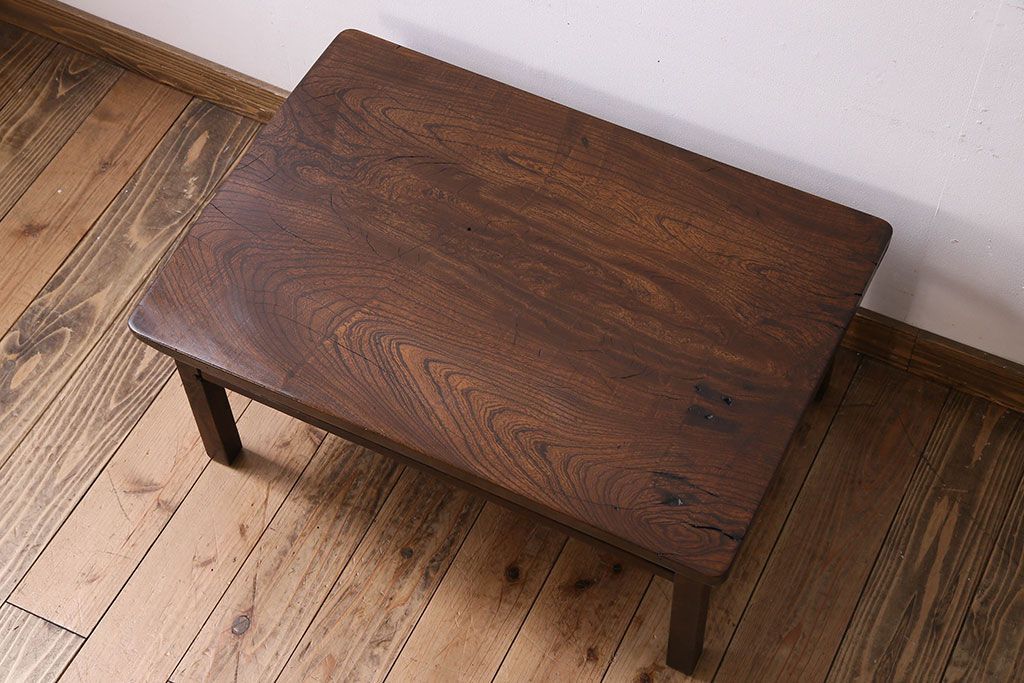 アンティーク家具　ジャンク品　天板一枚板! シンプルなデザイン　和製アンティークの座卓