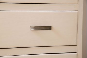 アンティーク家具　アンティークペイント　気泡ガラス入り!　おしゃれなデザインのチェスト