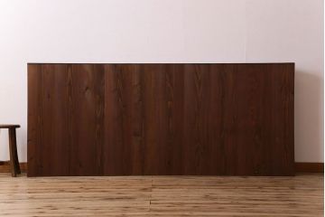 アンティーク家具　和製アンティーク　タモ材使用! ガラス引き戸の和モダンな横長特大収納棚