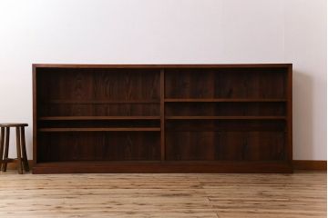 アンティーク家具　和製アンティーク　タモ材使用! ガラス引き戸の和モダンな横長特大収納棚