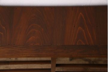 アンティーク家具　和製アンティーク　タモ材使用! ガラス引き戸の和モダンな横長特大収納棚