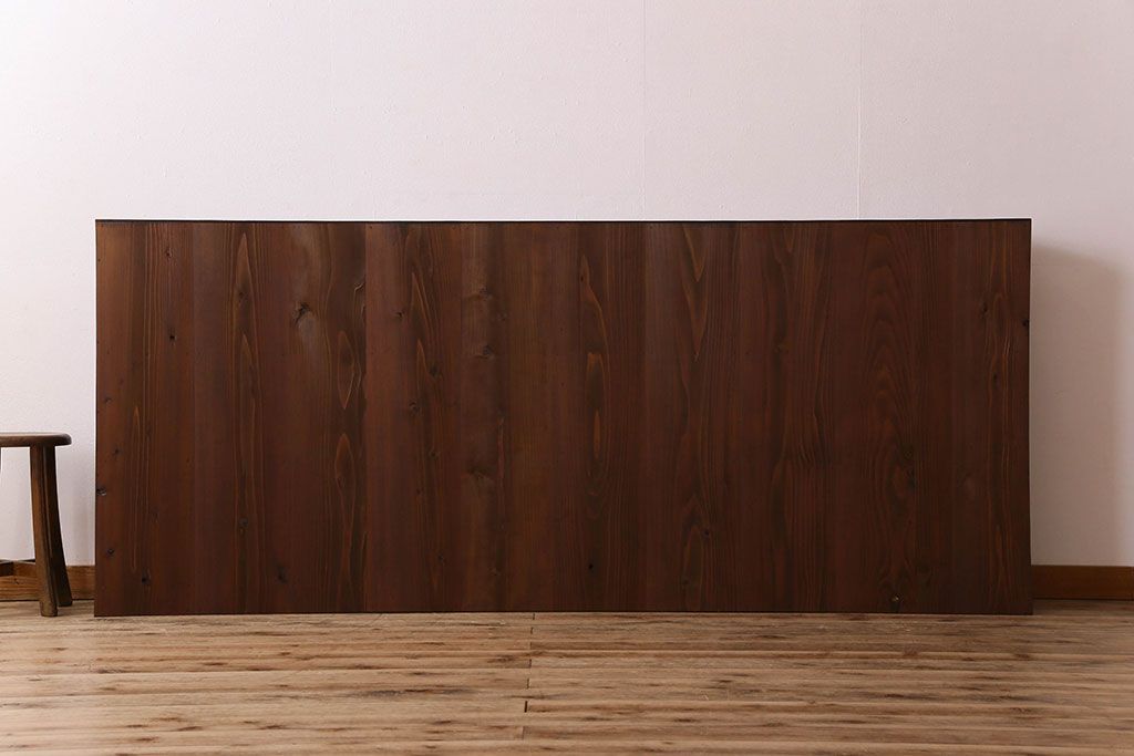 アンティーク家具　和製アンティーク　タモ材使用! ガラス引き戸の和モダンな横長特大収納棚