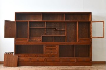 中古　民芸家具　欅材! 特大サイズの高級重ね茶棚(茶箪笥)(定価約125万円)