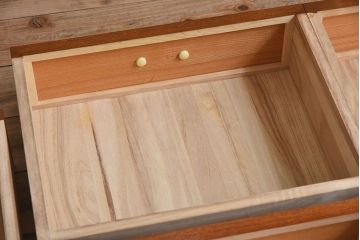 中古　民芸家具　欅材! 特大サイズの高級重ね茶棚(茶箪笥)(定価約125万円)