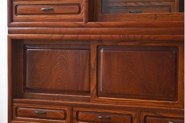 中古　民芸家具　欅材! 特大サイズの高級重ね茶棚(茶箪笥)(定価約125万円)
