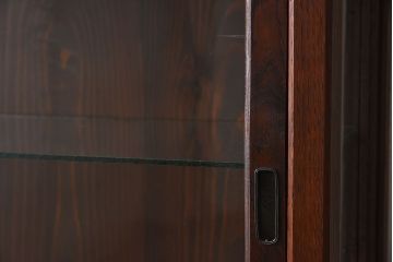 アンティーク家具　古民具・骨董　ナラ材使用! ゆらゆらガラスのアンティーク2段重ねガラスケース(ショーケース、収納棚、陳列棚)