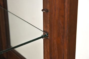 アンティーク家具　古民具・骨董　ナラ材使用! ゆらゆらガラスのアンティーク2段重ねガラスケース(ショーケース、収納棚、陳列棚)