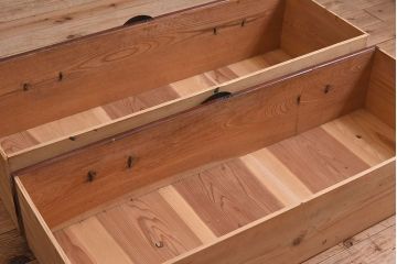 アンティーク家具　和製アンティーク　明治大正期　前面欅材　二本松重ね箪笥(衣装箪笥)