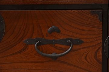 アンティーク家具　和製アンティーク　明治大正期　前面欅材　二本松重ね箪笥(衣装箪笥)