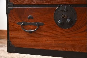 アンティーク家具　和製アンティーク　明治大正期　前面欅材　二本松重ね箪笥(衣装箪笥)