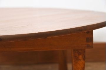 レトロ家具　昭和レトロ　栓材製! 折り畳み式 丸型のアンティークちゃぶ台