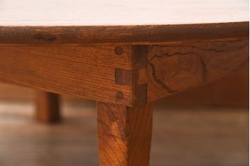 レトロ家具　昭和レトロ　栓材製! 折り畳み式 丸型のアンティークちゃぶ台