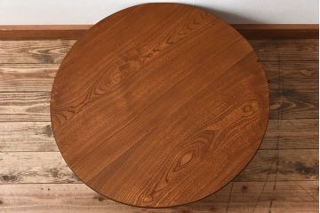 レトロ家具　昭和レトロ　栓材製! 折り畳み式 丸型のアンティークちゃぶ台