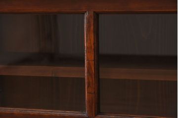 アンティーク家具　和製アンティーク　檜材!ガラス引き戸の和モダンな重ね収納棚