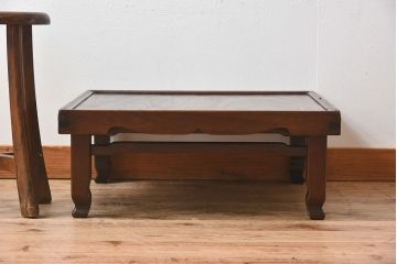 アンティーク家具　総欅材!和モダンなデザインのアンティーク角ちゃぶ台