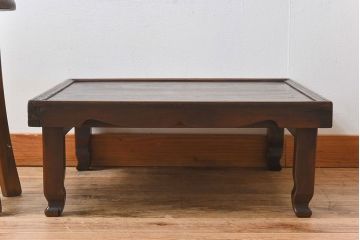 アンティーク家具　総欅材!和モダンなデザインのアンティーク角ちゃぶ台