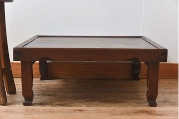 アンティーク家具　総欅材!和モダンなデザインのアンティーク角ちゃぶ台