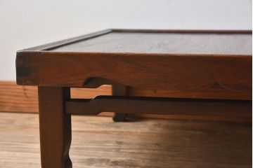 アンティーク家具　総欅材!和モダンなデザインのアンティーク角ちゃぶ台