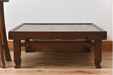 アンティーク家具　総欅材!和モダンなデザインのアンティーク角ちゃぶ台