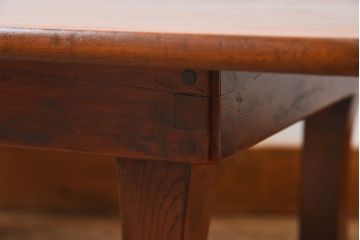 レトロ家具　和製アンティーク　檜材!レトロな雰囲気漂う角ちゃぶ台