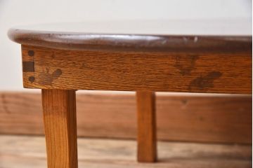 レトロ家具　和製アンティーク　レトロなデザインの栓材製丸ちゃぶ台