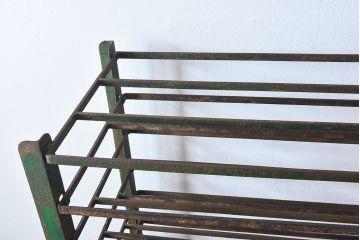 アンティーク家具　アイアン製!ジャンクスタイルにおすすめの古いベーカリーラック(飾り棚、陳列棚)