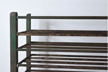 アンティーク家具　アイアン製!ジャンクスタイルにおすすめの古いベーカリーラック(飾り棚、陳列棚)