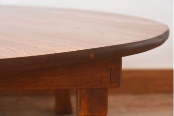 アンティーク家具　和製アンティーク　欅材!折り畳み式 シンプルな特大丸ちゃぶ台