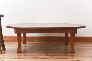 アンティーク家具　和製アンティーク　欅材!折り畳み式 シンプルな特大丸ちゃぶ台
