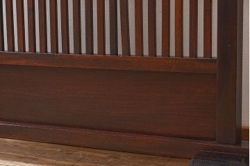 中古　九州民芸家具　欅材製の和モダンな衝立(パーテーション)