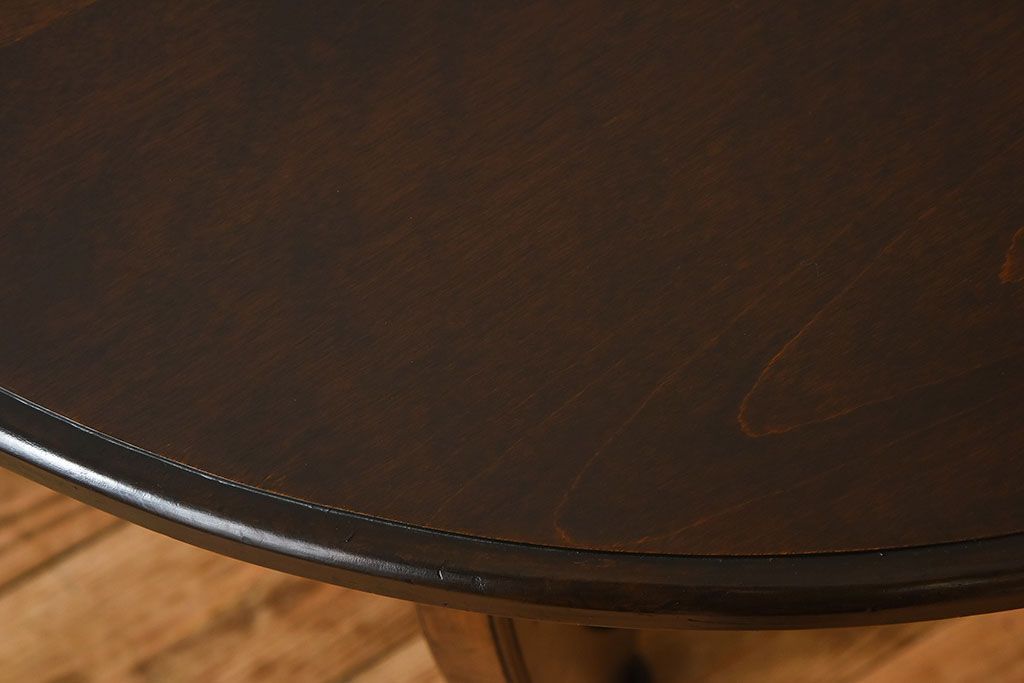 アンティーク家具　和製アンティーク　カバ材!お洒落なデザインのラウンドカフェテーブル