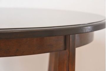 アンティーク家具　和製アンティーク　カバ材!お洒落なデザインのラウンドカフェテーブル