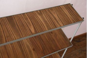 ラフジュ工房オリジナル　おしゃれなアイアンフレームのディスプレイラック(陳列棚・飾り棚)