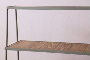 ラフジュ工房オリジナル　おしゃれなアイアンフレームのディスプレイラック(陳列棚・飾り棚)