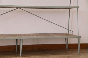 ラフジュ工房オリジナル　おしゃれなアイアンフレームのディスプレイラック(陳列棚・飾り棚)