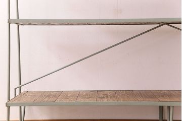 ラフジュ工房オリジナル　おしゃれなアイアンフレームのディスプレイラック(陳列棚・飾り棚)